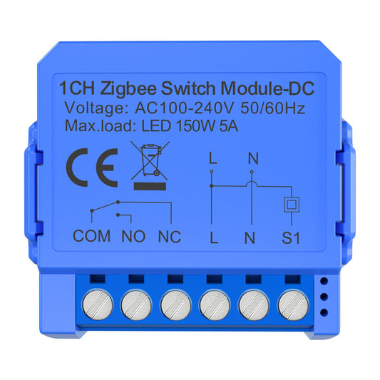1-channel ZigBee switch module with voltage-free contact Avatto ZWSM16-DC32V-1_0