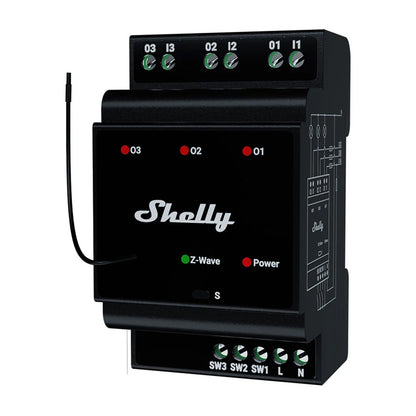 Shelly Qubino Wave Pro 3 Z-Wave 3 channel DIN rail relay_0
