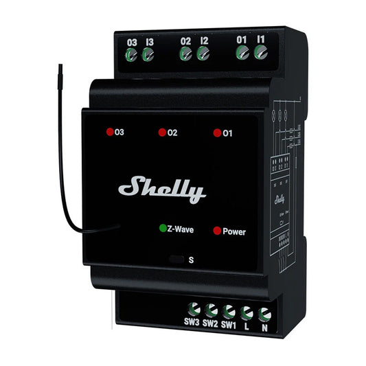 Shelly Qubino Wave Pro 3 Z-Wave 3 channel DIN rail relay_0