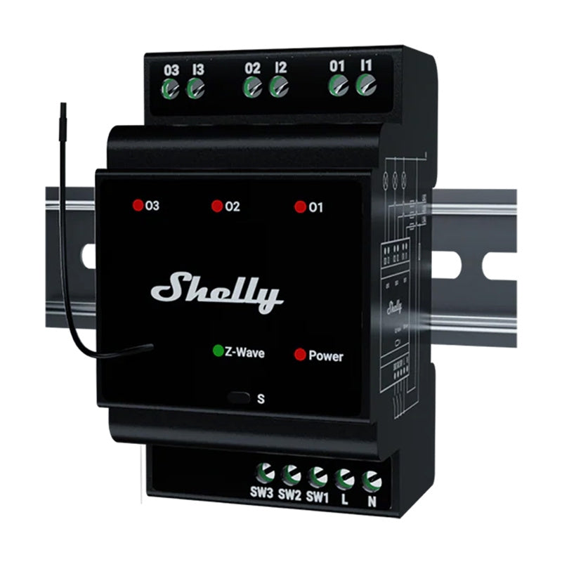 Shelly Qubino Wave Pro 3 Z-Wave 3 channel DIN rail relay_1