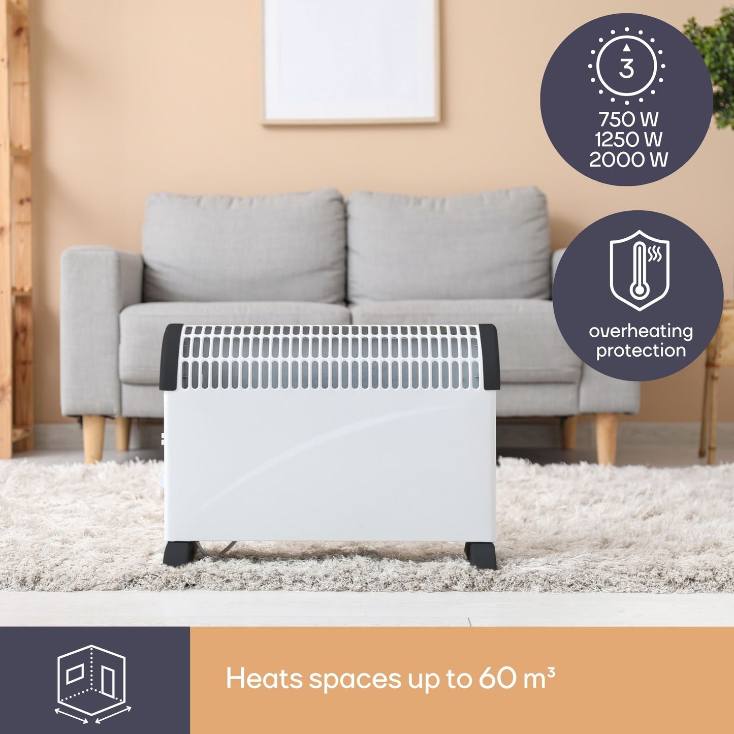 Aquecedor Convector 2000W Branco Perel