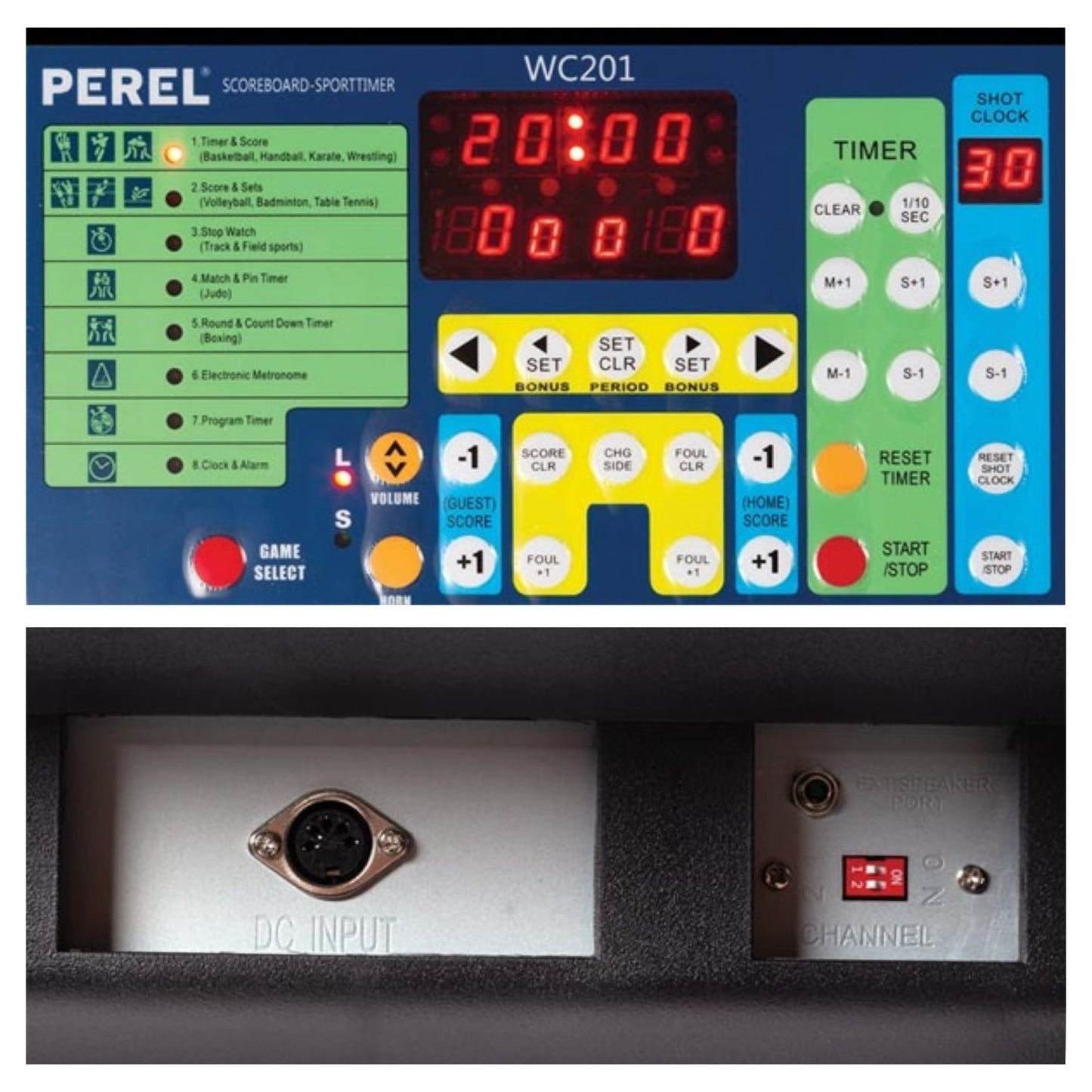 Placar Digital Marcador Desportivo c/ temporizador multifuncional 40,5 x 62 cm