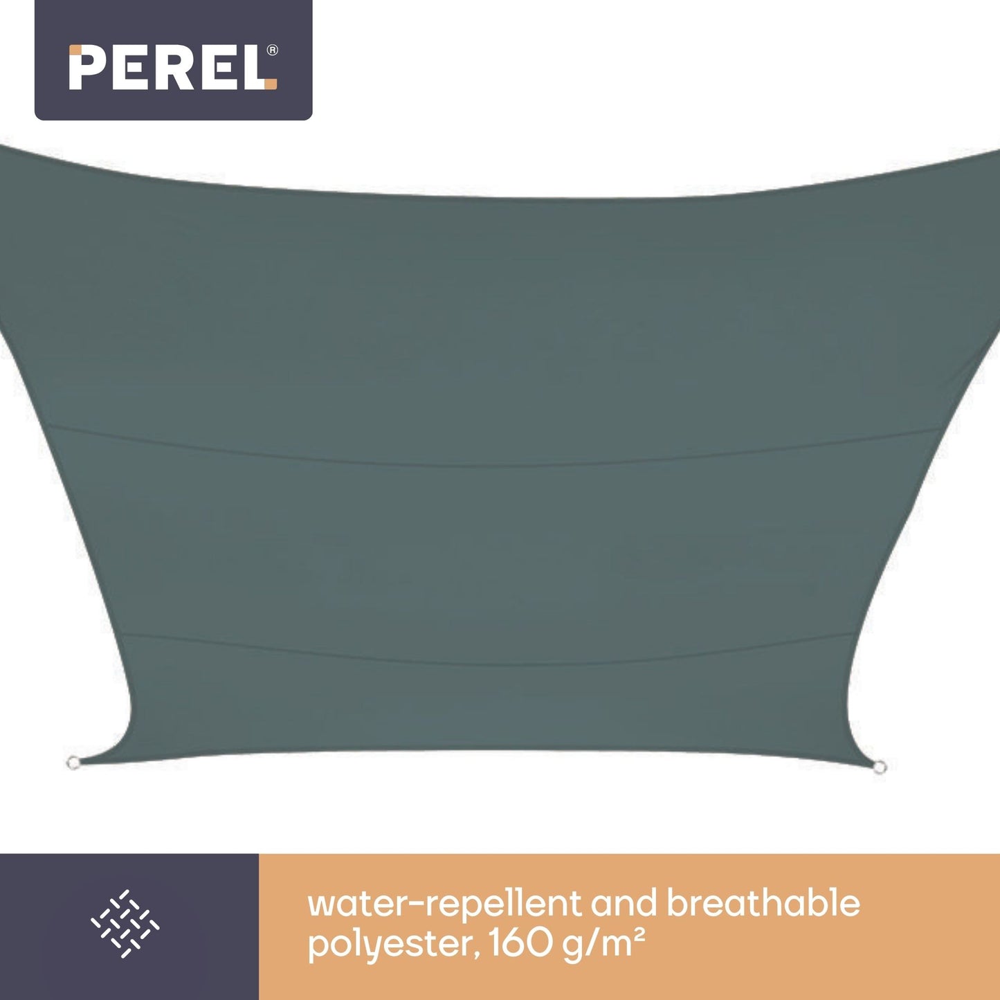 Toldo Vela de Sombra Retangular 4 x 3 m Impermeável com Proteção UV 90% Verde Cinzento