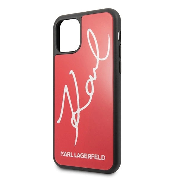 Karl Lagerfeld KLHCN58DLKSRE iPhone 11 Pro czerwony/red hard case Signature Glitter_2