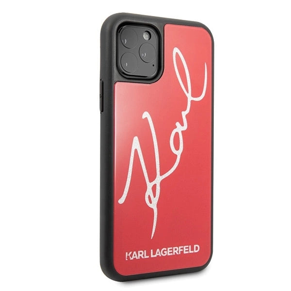 Karl Lagerfeld KLHCN58DLKSRE iPhone 11 Pro czerwony/red hard case Signature Glitter_4