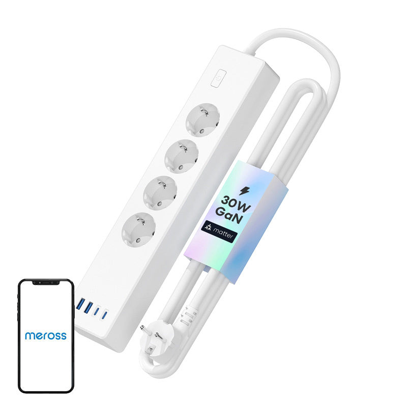 Meross MSP844(EU) smart fast charging power strip, 4 outlets + 2x USB-A + 2x USB-C (Matter)_0