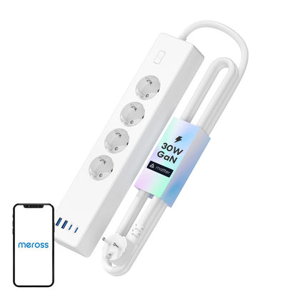 Meross MSP844(EU) smart fast charging power strip, 4 outlets + 2x USB-A + 2x USB-C (Matter)_0