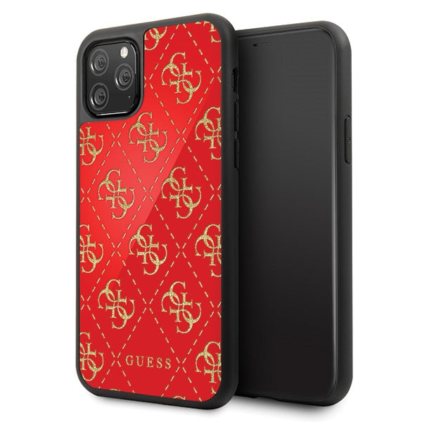 Guess GUHCN584GGPRE iPhone 11 Pro red/red hard case 4G Double Layer Glitter_0