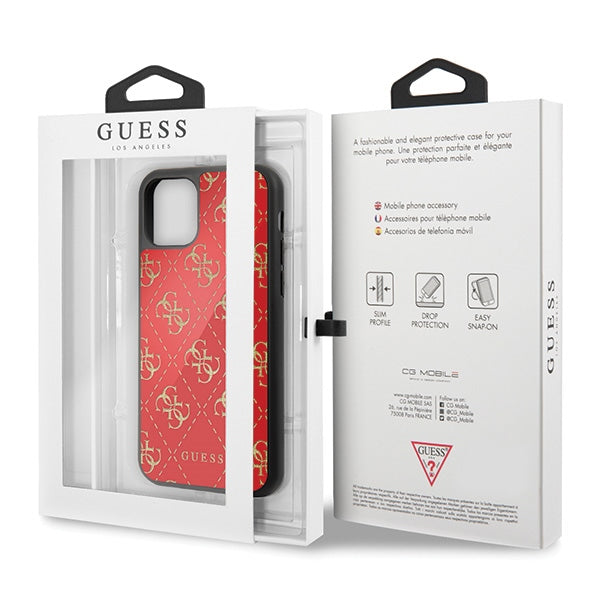 Guess GUHCN584GGPRE iPhone 11 Pro red/red hard case 4G Double Layer Glitter_6