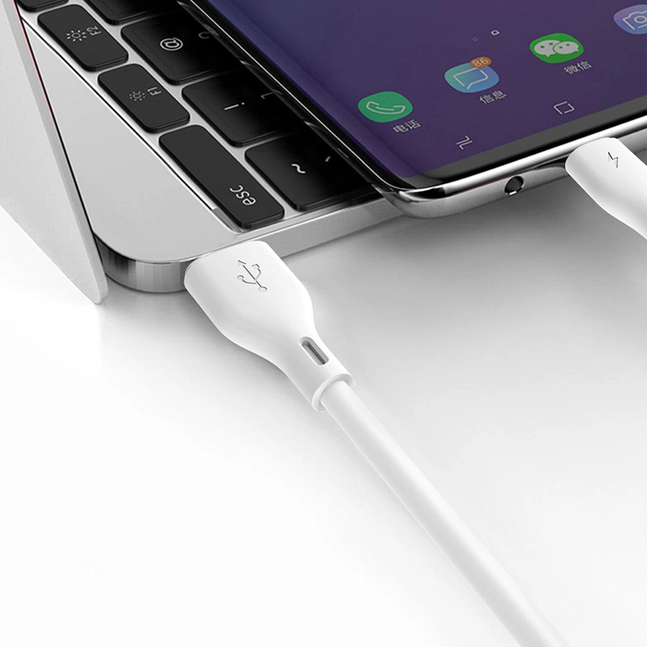 Dudao L2L USB-A / Lightning 3A Cable 2m - White_2