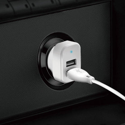 Dudao car kit charger 2x USB 2.4A + cable USB 3in1 Lightning / Type C / micro USB cable white (R7 white)_3