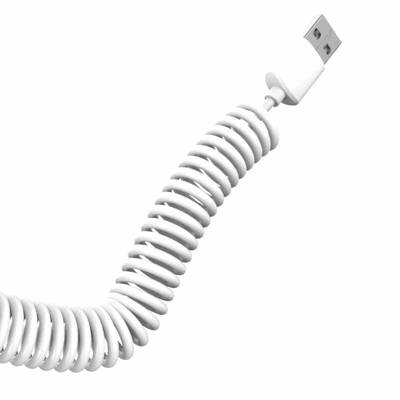 Dudao car kit charger 2x USB 2.4A + cable USB 3in1 Lightning / Type C / micro USB cable white (R7 white)_2