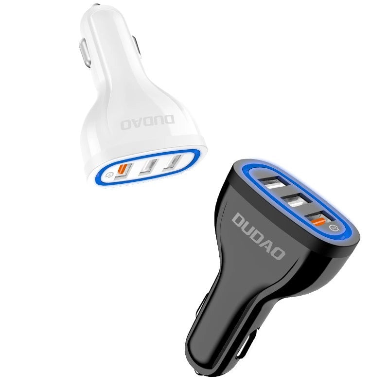 Dudao car charger quick charge Quick Charge 3.0 QC3.0 2.4A 18W 3x USB white (R7S white)_3