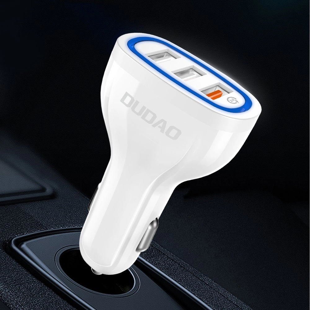 Dudao car charger quick charge Quick Charge 3.0 QC3.0 2.4A 18W 3x USB white (R7S white)_4