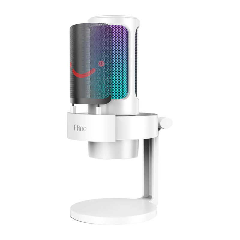 Fifine A8W condenser microphone with stand (white)_0
