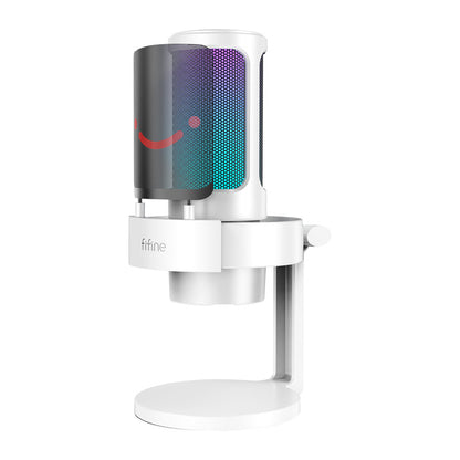 Fifine A8W condenser microphone with stand (white)_0