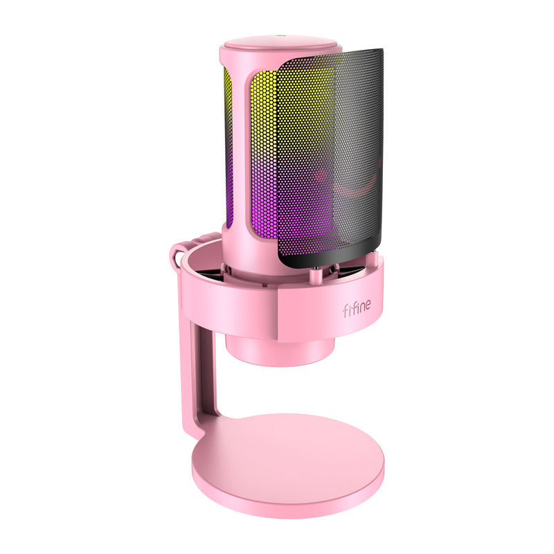 Fifine A8P condenser microphone with stand (pink)_1