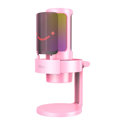 Fifine A8P condenser microphone with stand (pink)_0