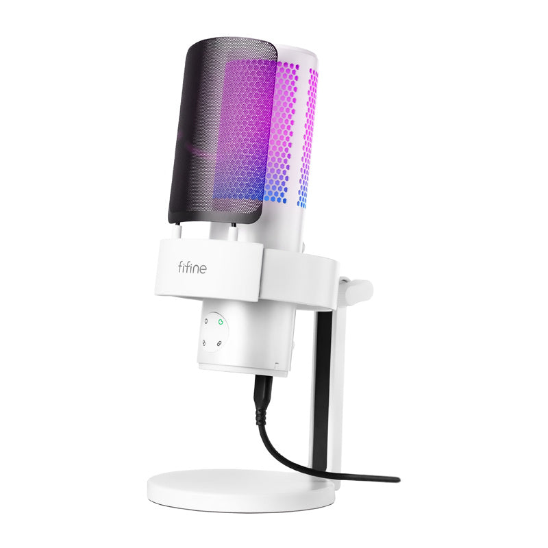 Fifine A9W studio microphone with stand (white)_0