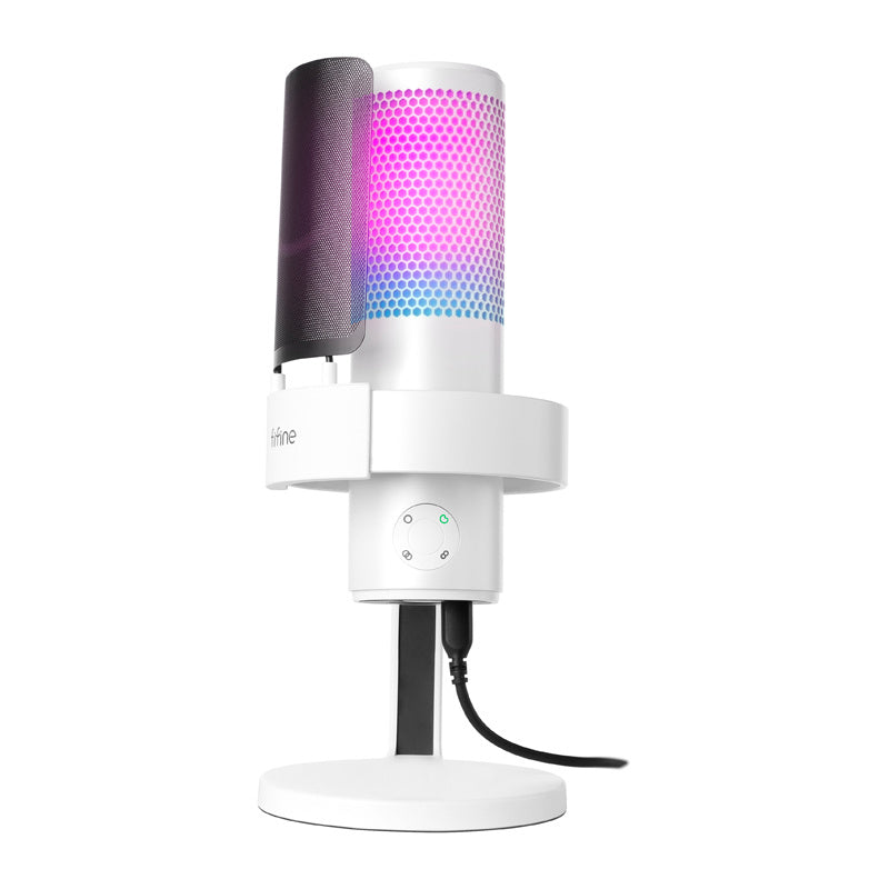 Fifine A9W studio microphone with stand (white)_1