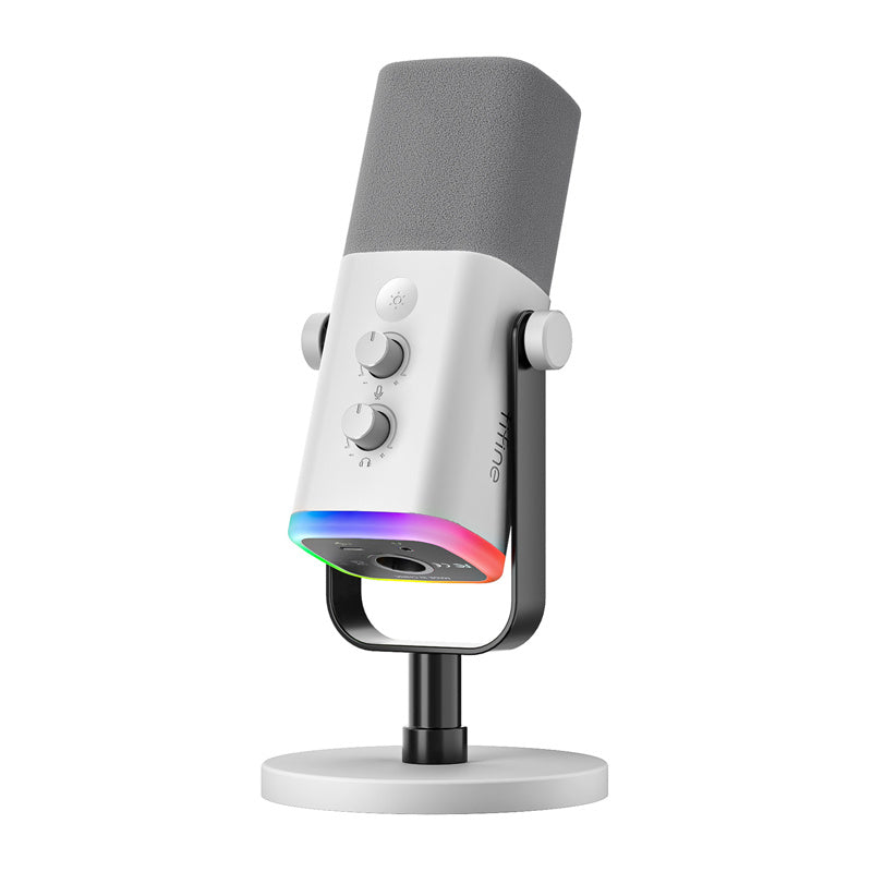 Fifine AM8W dynamic microphone with stand (white)_0