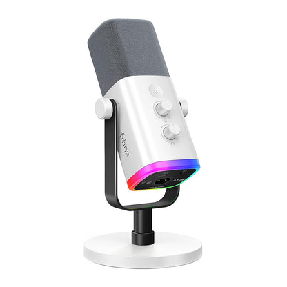 Fifine AM8W dynamic microphone with stand (white)_2