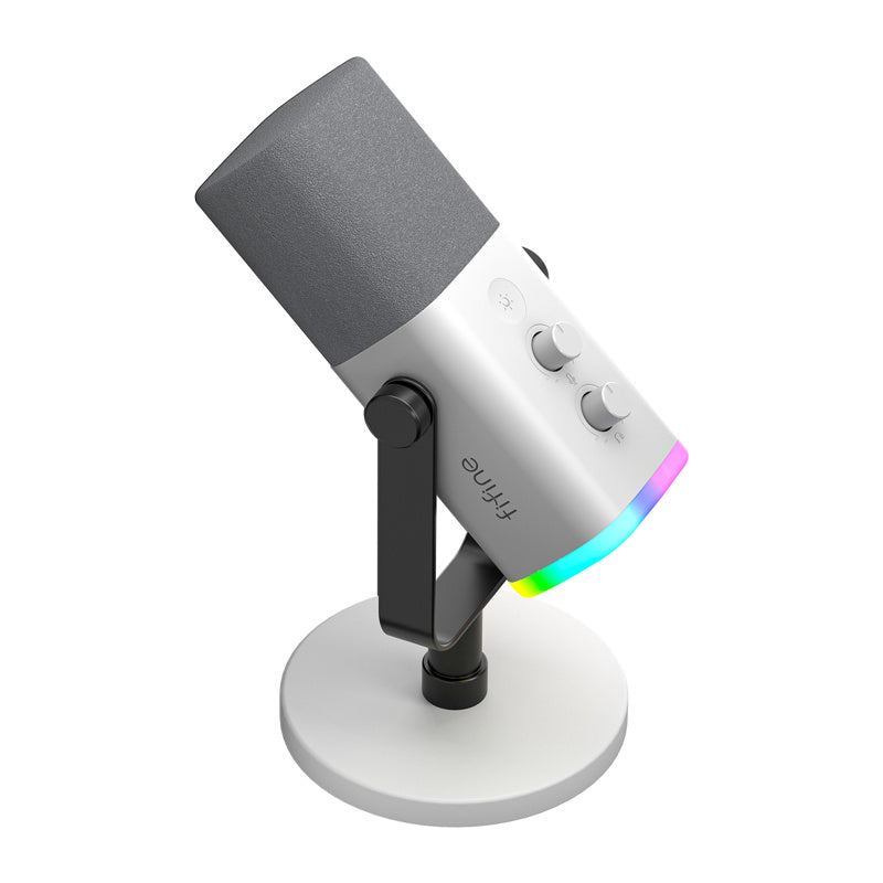 Fifine AM8W dynamic microphone with stand (white)_3