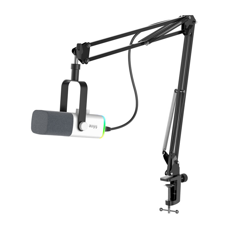 Fifine AM8TW gaming microphone with boom arm (white)_0