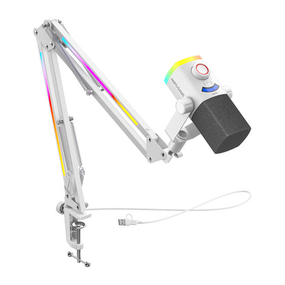 Fifine AM8proTW dynamic microphone with boom arm (white)_2