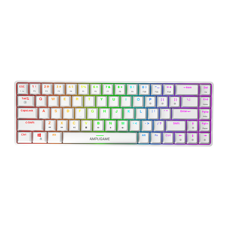 Fifine GK1W mechancial keyboard, 65% RGB (white)_0