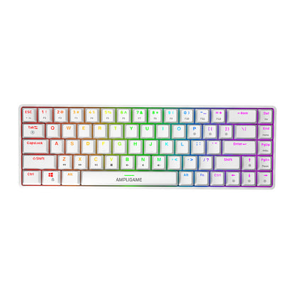 Fifine GK1W mechancial keyboard, 65% RGB (white)_0