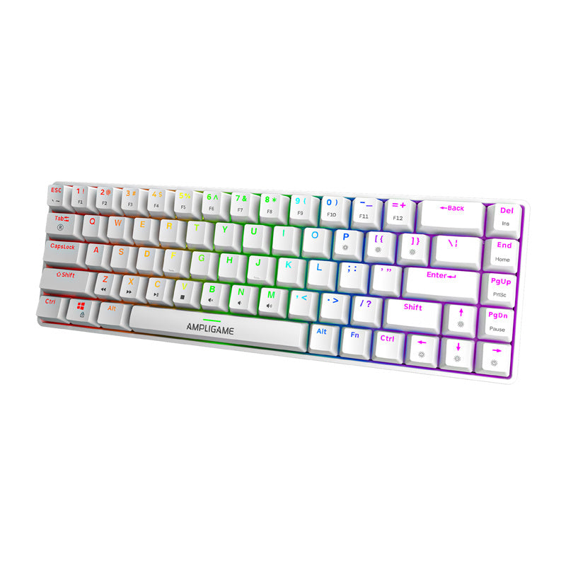 Fifine GK1W mechancial keyboard, 65% RGB (white)_1