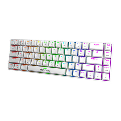 Fifine GK1W mechancial keyboard, 65% RGB (white)_1
