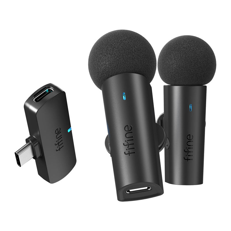 Fifine M8 wireless tie microphone set, 2pcs (black)_1