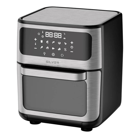 Fritadeira Air Fryer (Sem Óleo) Silver Lisbon IP009 12L 1800W Preta/Cinzenta