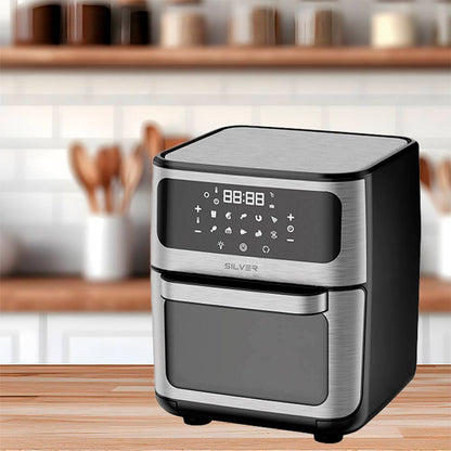 Fritadeira Air Fryer (Sem Óleo) Silver Lisbon IP009 12L 1800W Preta/Cinzenta