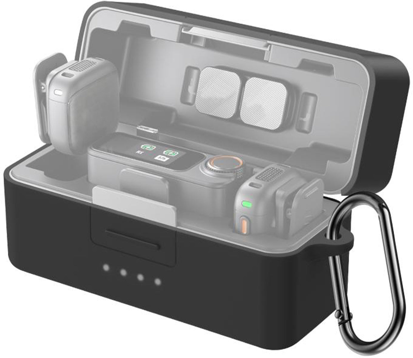 PULUZ Silicone Charging Case Protective Cover for DJI Mic 3 (Black)_0