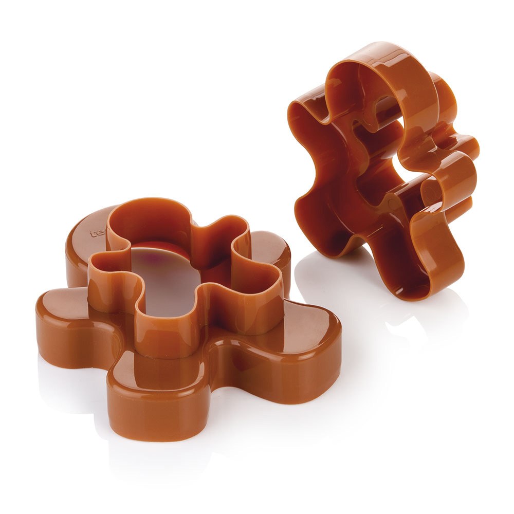Cortadores de massa duplos em forma de boneco de gengibre, delÃ­cia, 2 peÃ§as (4 tamanhos)._0