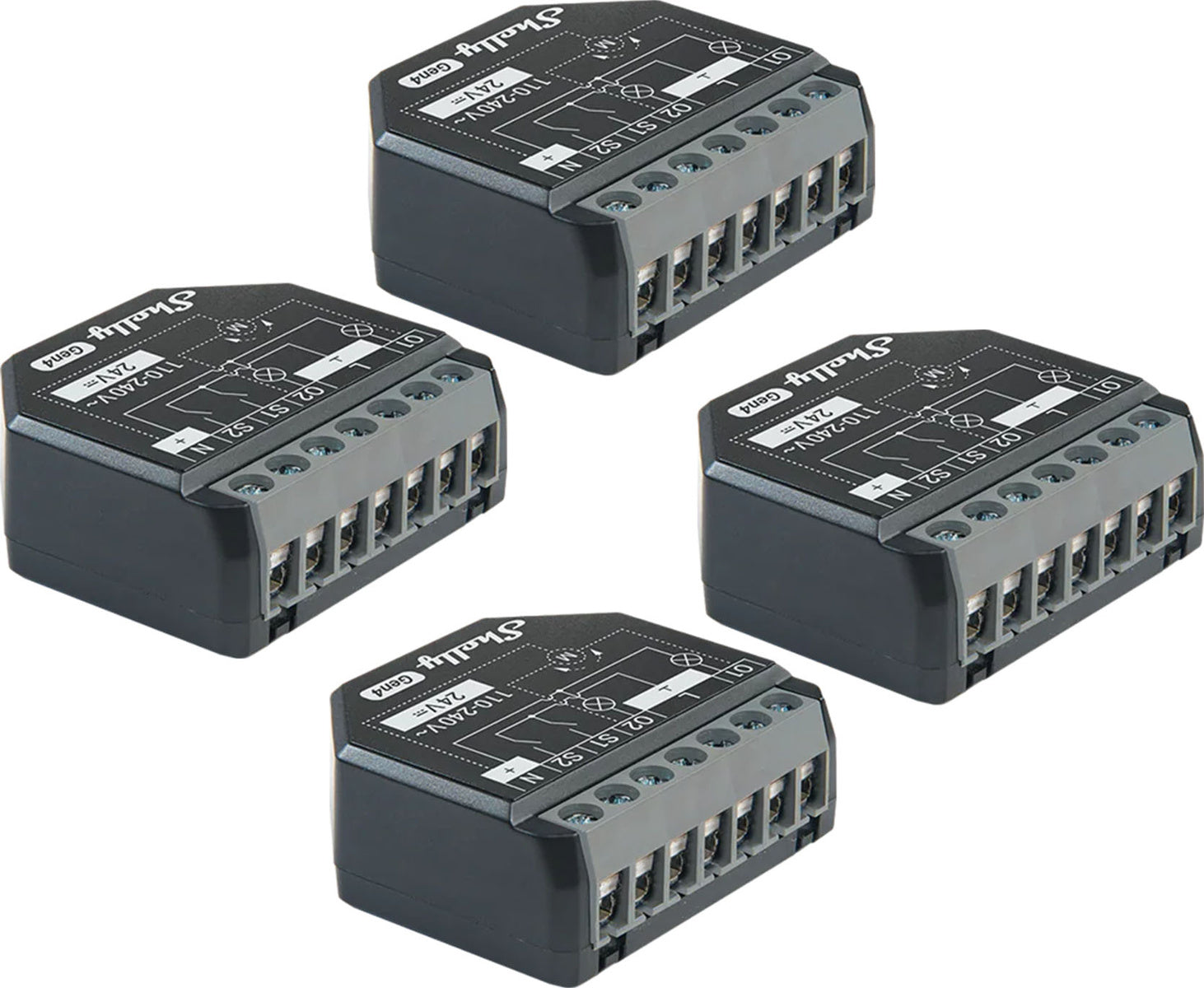 Set of 4 Shelly 2PM Gen4 Zigbee/Matter Controllers_0