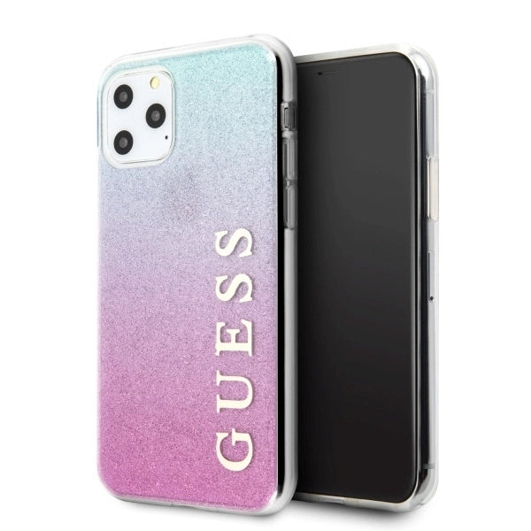 Guess GUHCN65PCUGLPBL iPhone 11 Pro Max rose blue/pink blue hard case Glitter Gradient_0