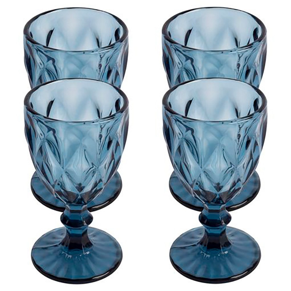 TaÃ§a de vidro com relevo modelo aqua, 250 ml, 4 un._0