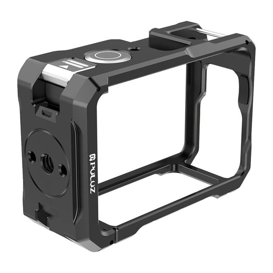 Metal protective case with a Puluz cold shoe mount for the DJI Osmo Action 6_0