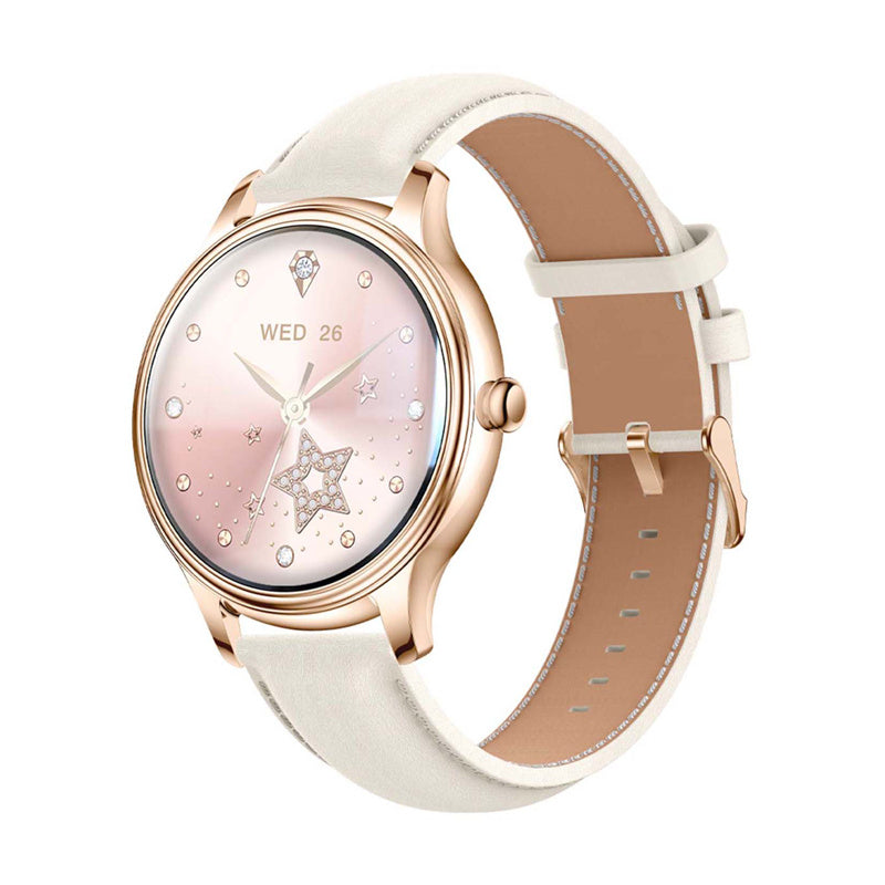 COLMI L28 Smart Watch (Gold + gold leather strap)_0