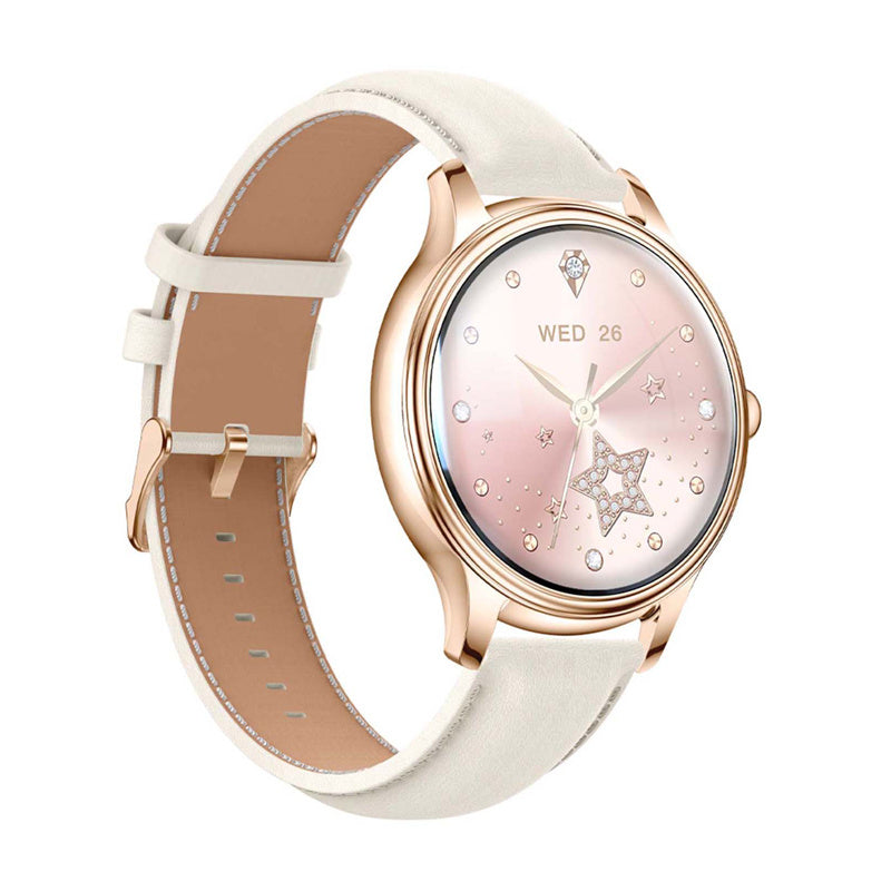 COLMI L28 Smart Watch (Gold + gold leather strap)_1