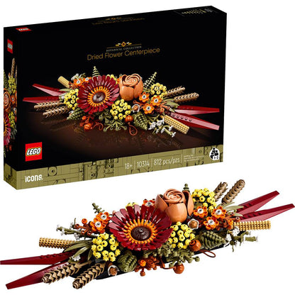 LEGO ICONS: Peça de Centro de Flores Secas | Idades 18+ | 812 Peças | Item 10314