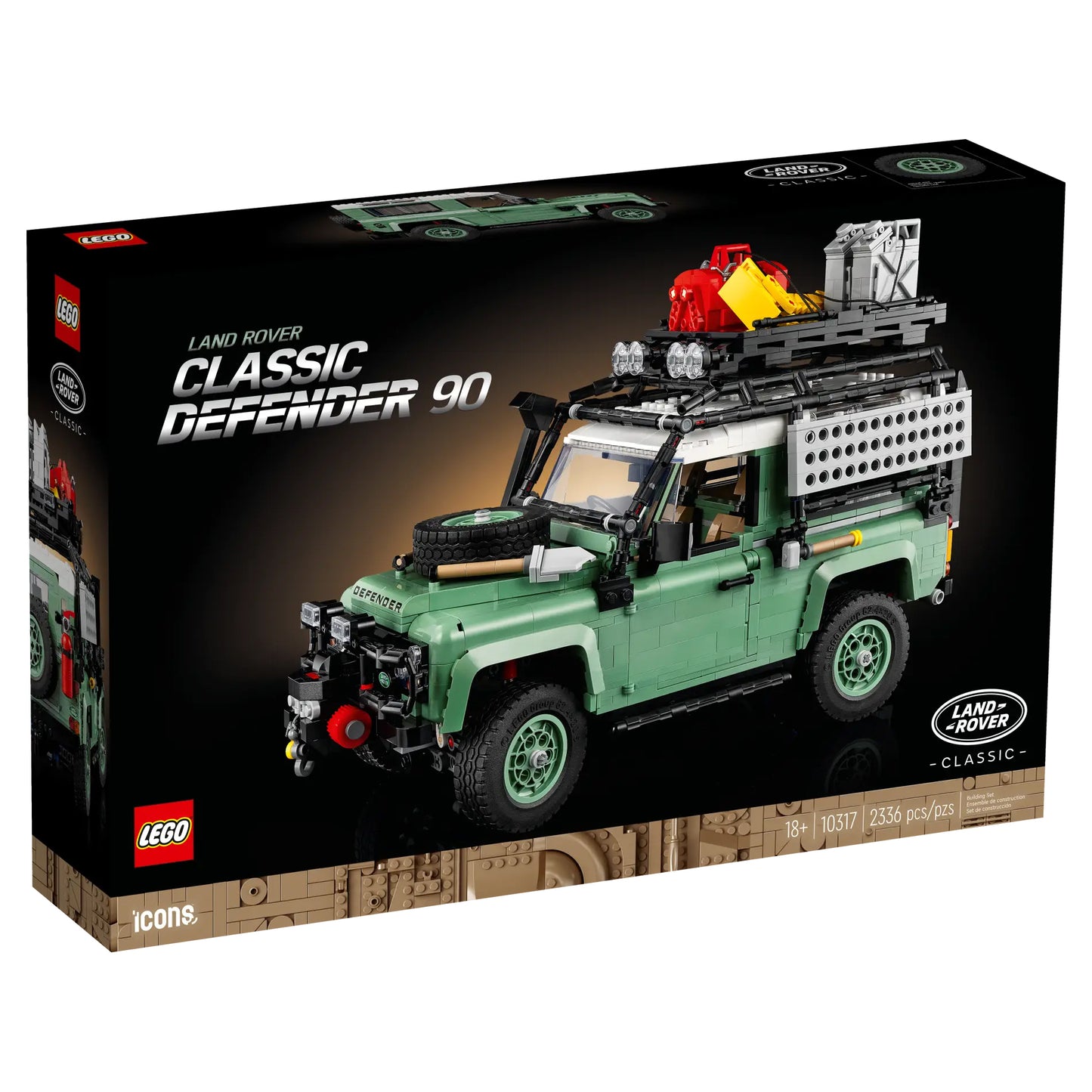 LEGO ICONS: Land Rover Classic Defender 90 | Idades 18+ | 2336 Peças | Item 10317