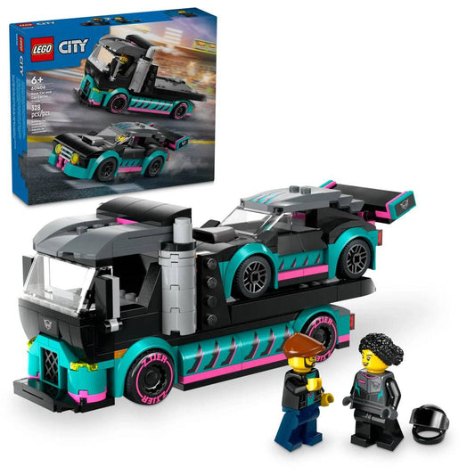 LEGO City: Carro de Corrida e Camião de Transporte de Carros | Idades 6+ | 328 Peças | Item 60406