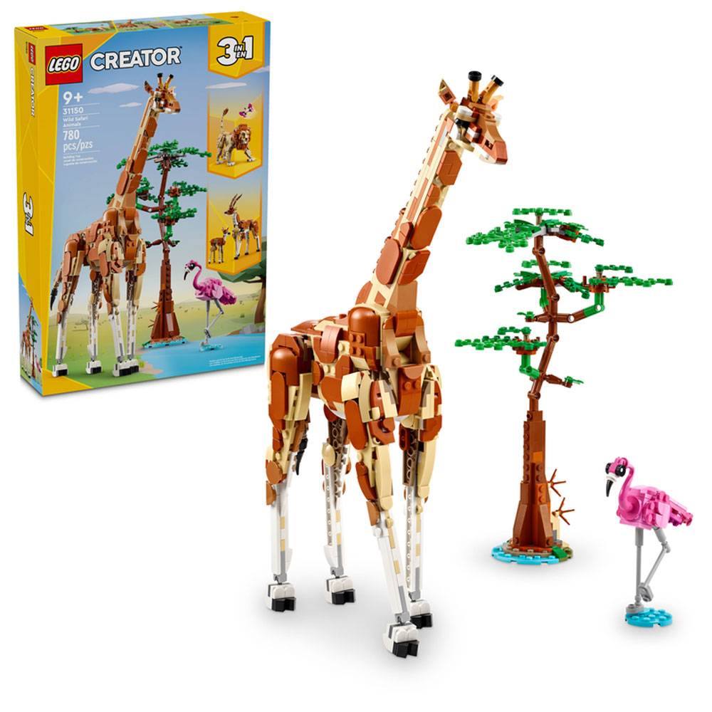 LEGO Creator 3-in-1: Animais Selvagens do Safari | Idades 9+ | 780 Peças | Item 31150