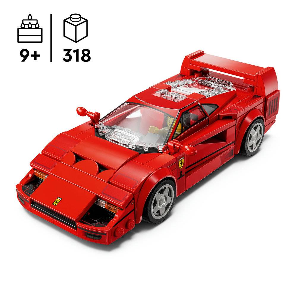 LEGO Speed Champions: Supercarro Ferrari F40 | Idades 9+ | 318 Peças | Item 76934