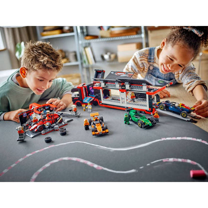 LEGO City: Boxe de F1® e Equipa da Boxe com Carro da Ferrari | Idades 6+ | 322 Peças | Item 60443